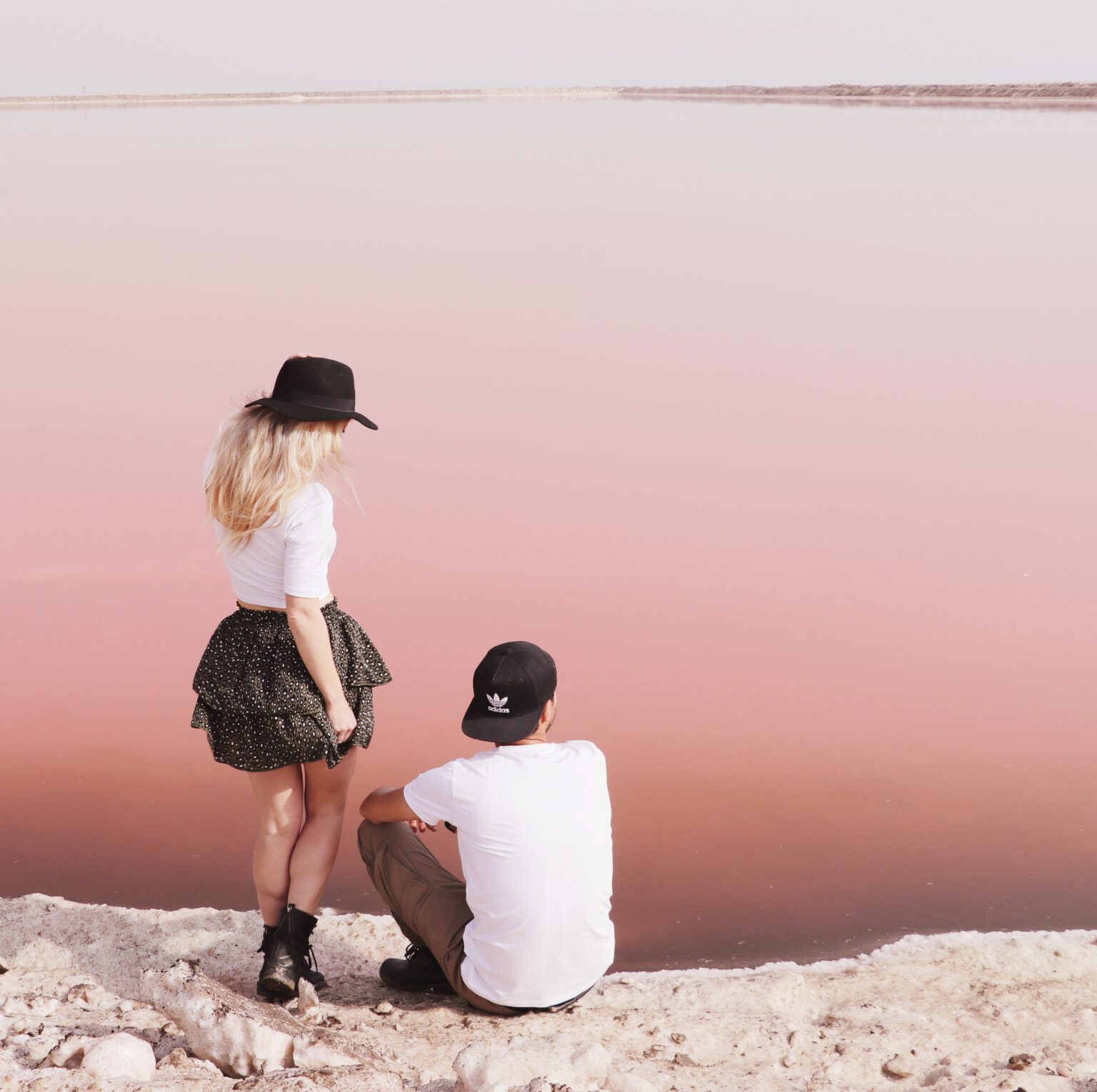 Pink lake at walvisbay