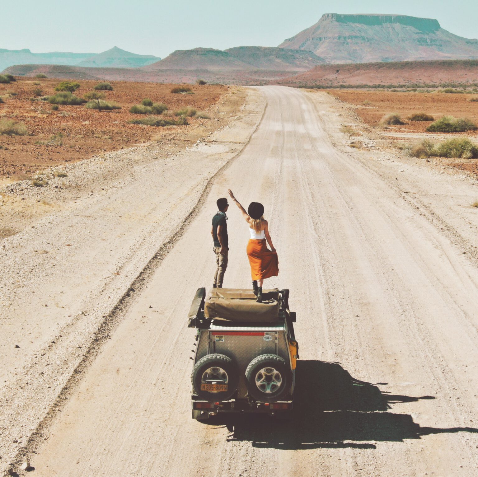 Toyota Land Cruiser on Namibian road